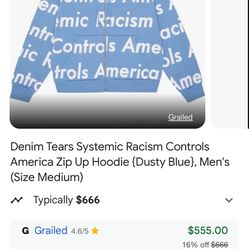 denim tear x arthur jafa systemic rasicm controls america zip up