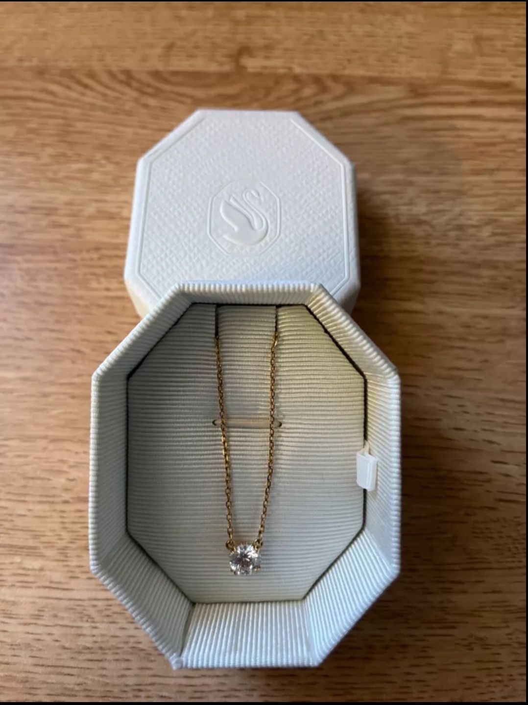 Swarovski Pendant Necklace Crystal (Clear, Gold)