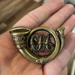 BRASS CSA BUGLE PIN - CONFEDERATE STATES OF AMERICA