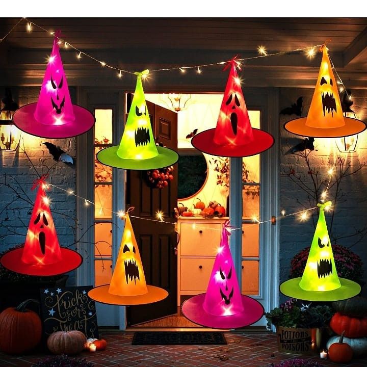 Witch Hats Halloween Lights Decorations