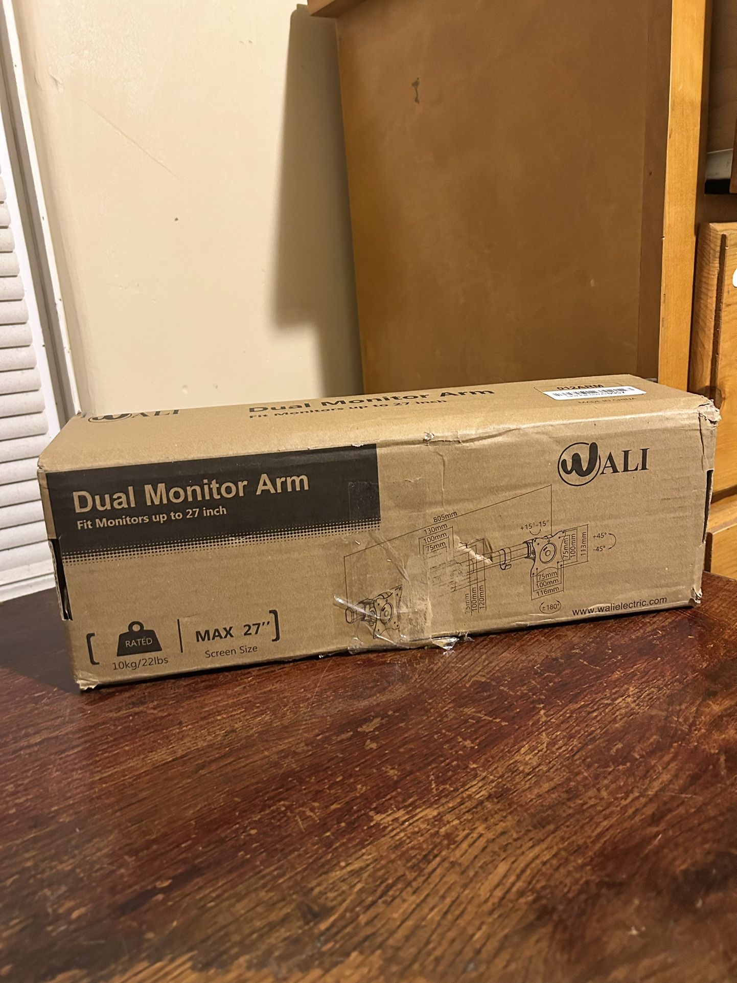Adjustable WALI Dual Monitor Arm Desk Mount – Heavy Duty