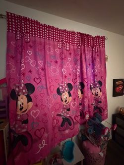 Disney Minnie Mouse Pink Curtains