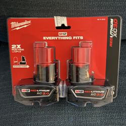 MILWAUKEE M12 BATTERIES DRILL 2 In The Pack  3.0 Ah Each 