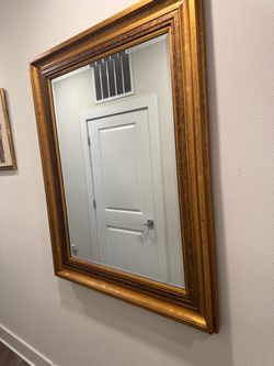 Large Gold Framed Wall Mirror