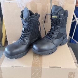 Men’s Black Tactical / Work Boots – Durable, Zip Side, Like New