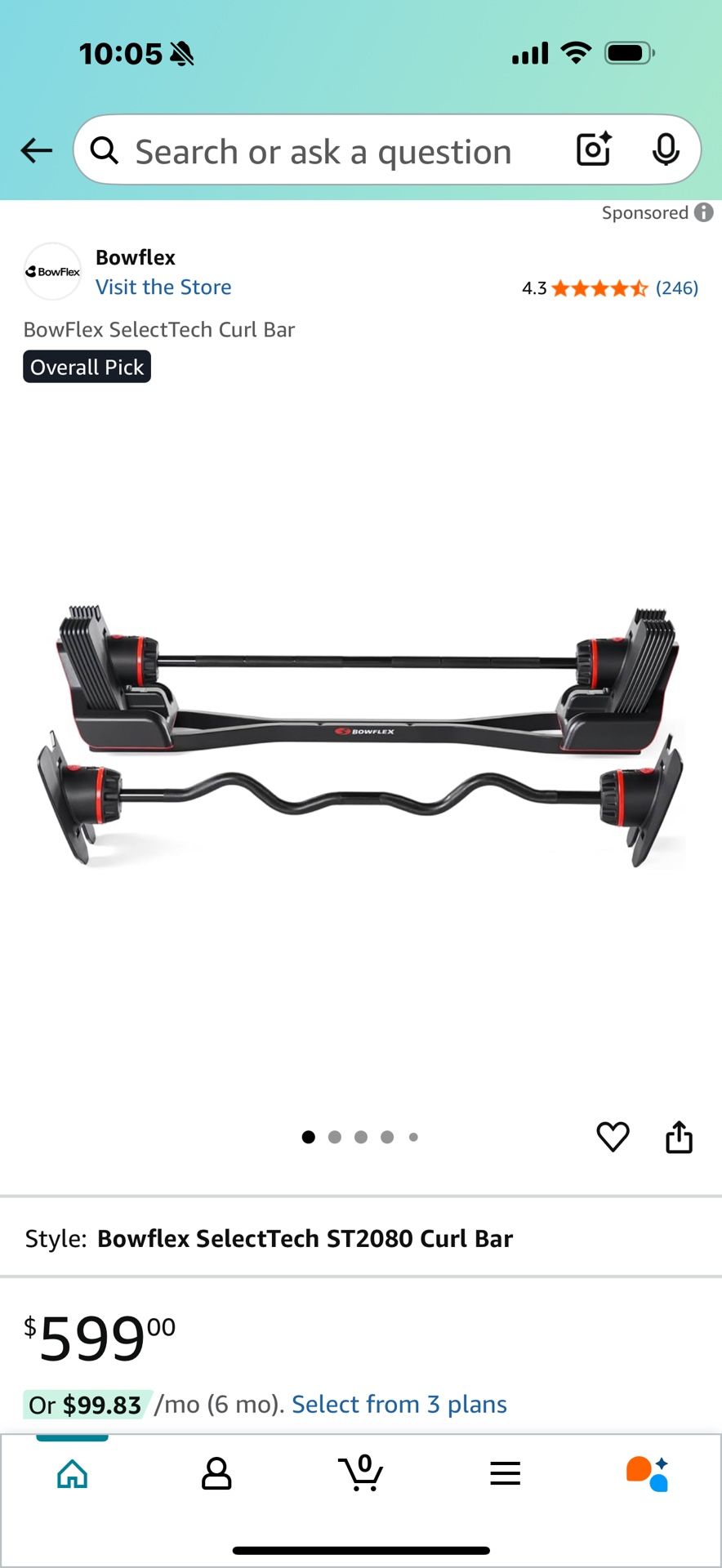 Bowflex Adjustable Curl Bar And Straight Bar