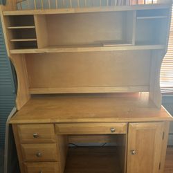 Vintage Hardwood Maple Wood Office Desk