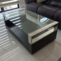 Dark Brown Wood Coffee Table 