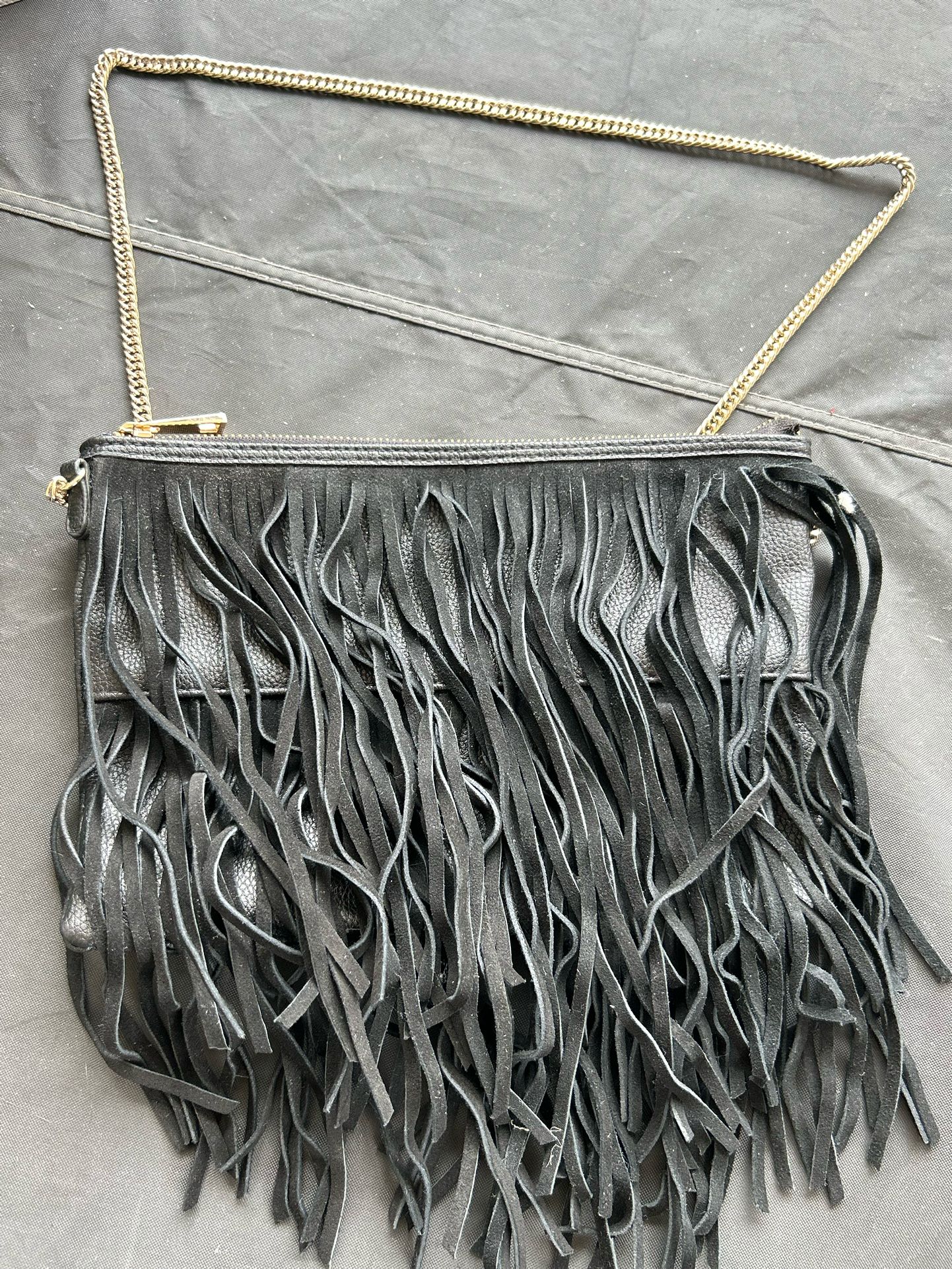 BLACK FRINGE PURSE