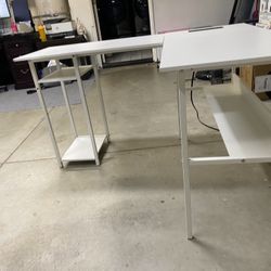 L Shaped White Desk 