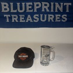 🏍️🔥 Harley-Davidson Hat + 100th Anniversary Beer Stein Set 🔥🏍️