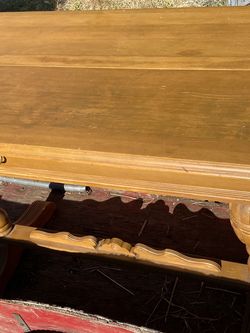 Antique table solid wood w/ expandable hidden leaf