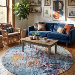 7’ x 7’ Starlight Round Rug - NEW 