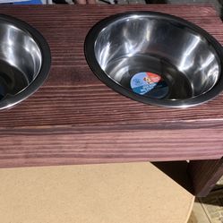 Elevated Dog Feeder Hold 8”bowls 