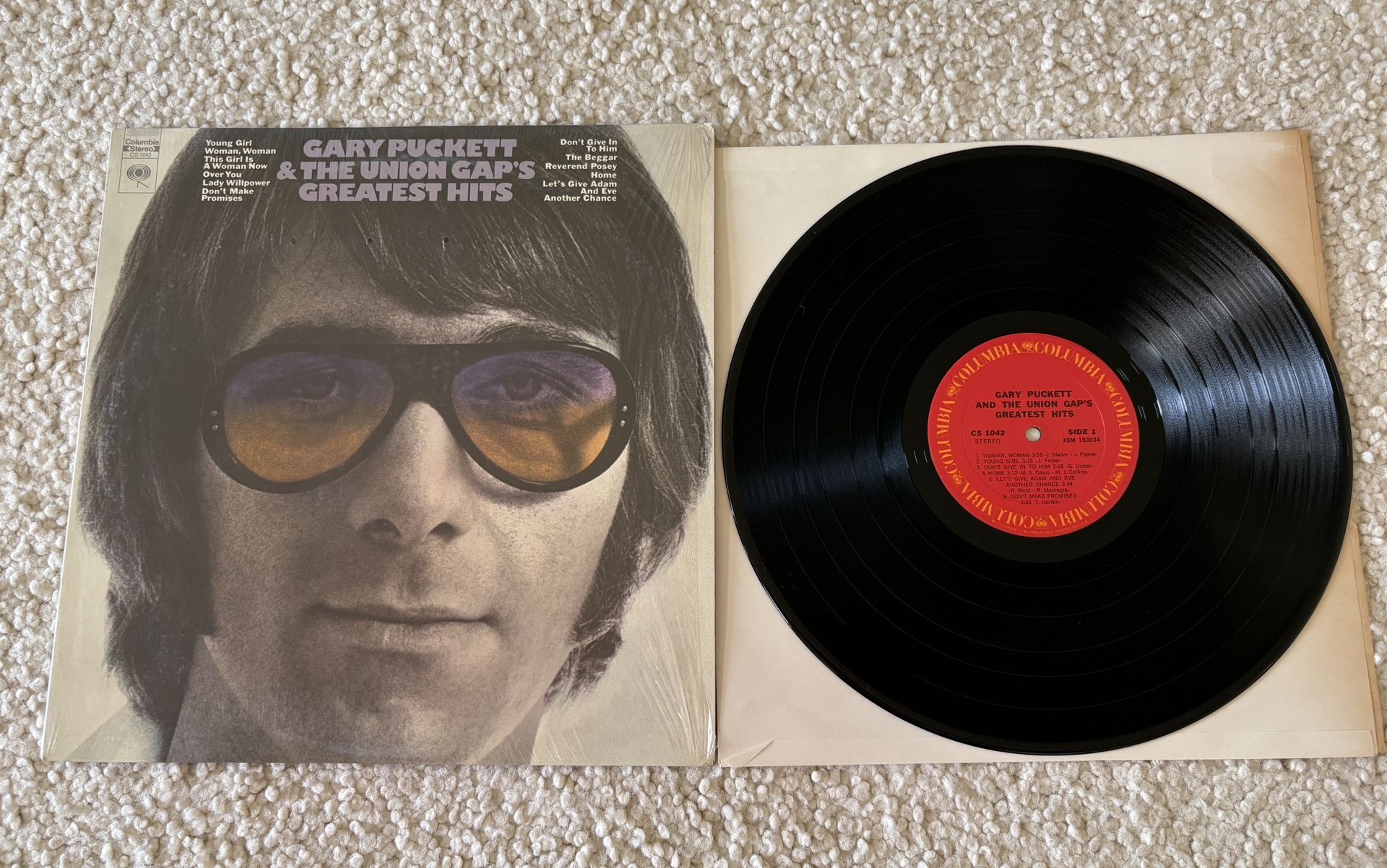 Gary Puckett & The Union Gap “ Greatest Hits” Vinyl Lp In Original Shrink1970 Columbia Records Pitman Press Like New Copy Rock.