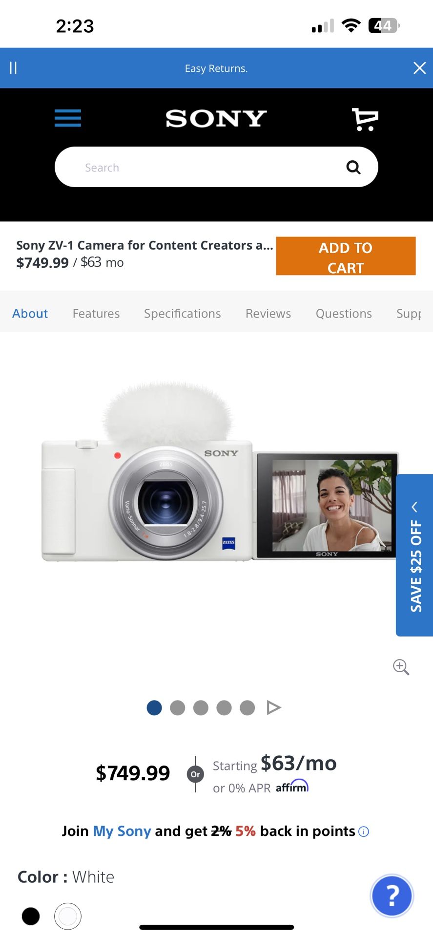 Sony Zv-1 Content Creator 4K
