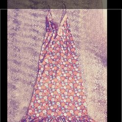 Charlotte Russe Orange Floral Spaghetti Strap Top