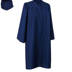 Dark Blue Graduation Gown One Size Fits All With A Cap $15
