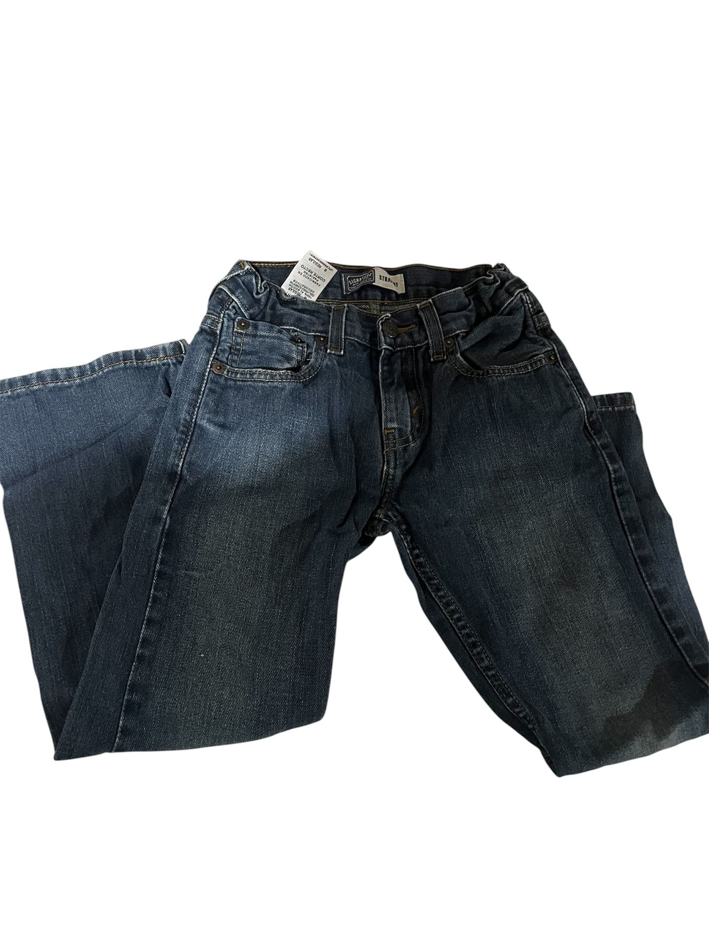 Signature Strauss Levi’s Boys Size 8 Dark Blue Jeans