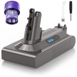 V10 Battery Replacement for Dyson 25.2V 6000mAh Lithium Ion Battery for V10 Animal Cyclone Absolute Motorhead Fluffy SV12 Total Cordless Vacuum Cleane