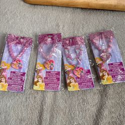 New In Packages. 4 Disney Princess Necklaces 