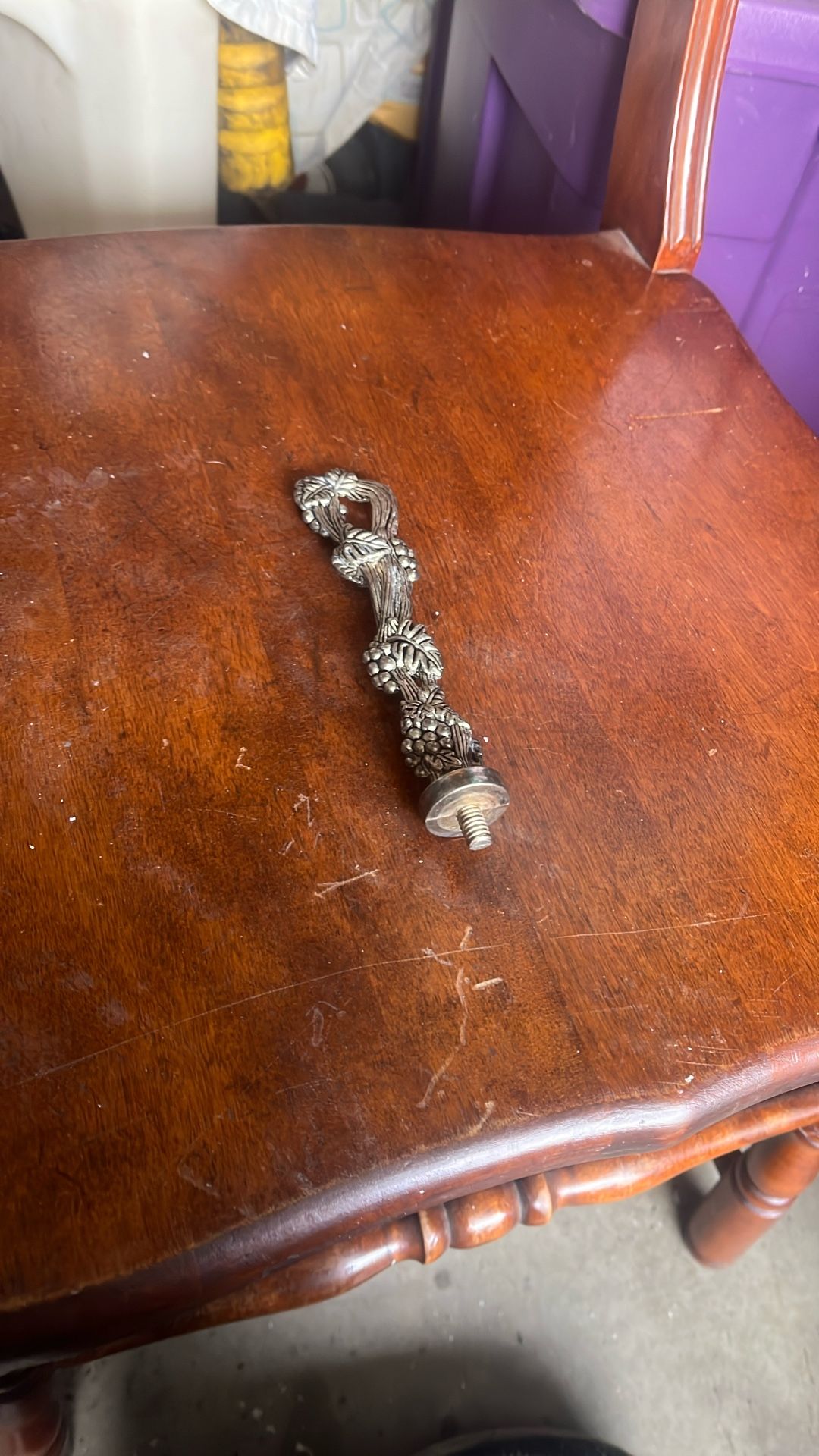 This appears to be a decorative fork from a vintage Coppercraft Guild oversized fork and spoon wall decor set from the 1970s. The items in these sets