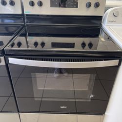 WHIRLPOOL GLASS TOP STOVE STAINLESS STEEL 