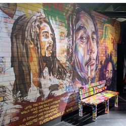 Graffiti Bob Marley Bench