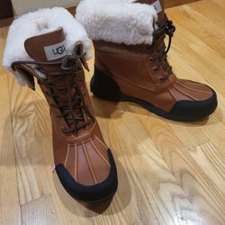UGG Men's Butte Worchester Brown Leather Waterproof Vibram Boots Size 10 M