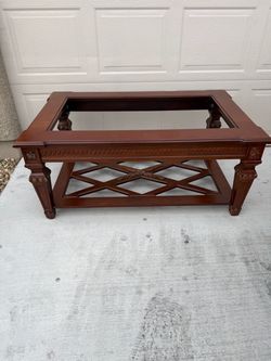 Classic Carved Rectangular Coffee Table - No Glass