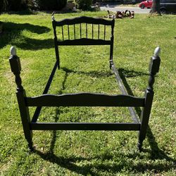 Black Wood Twin Bed Frame 