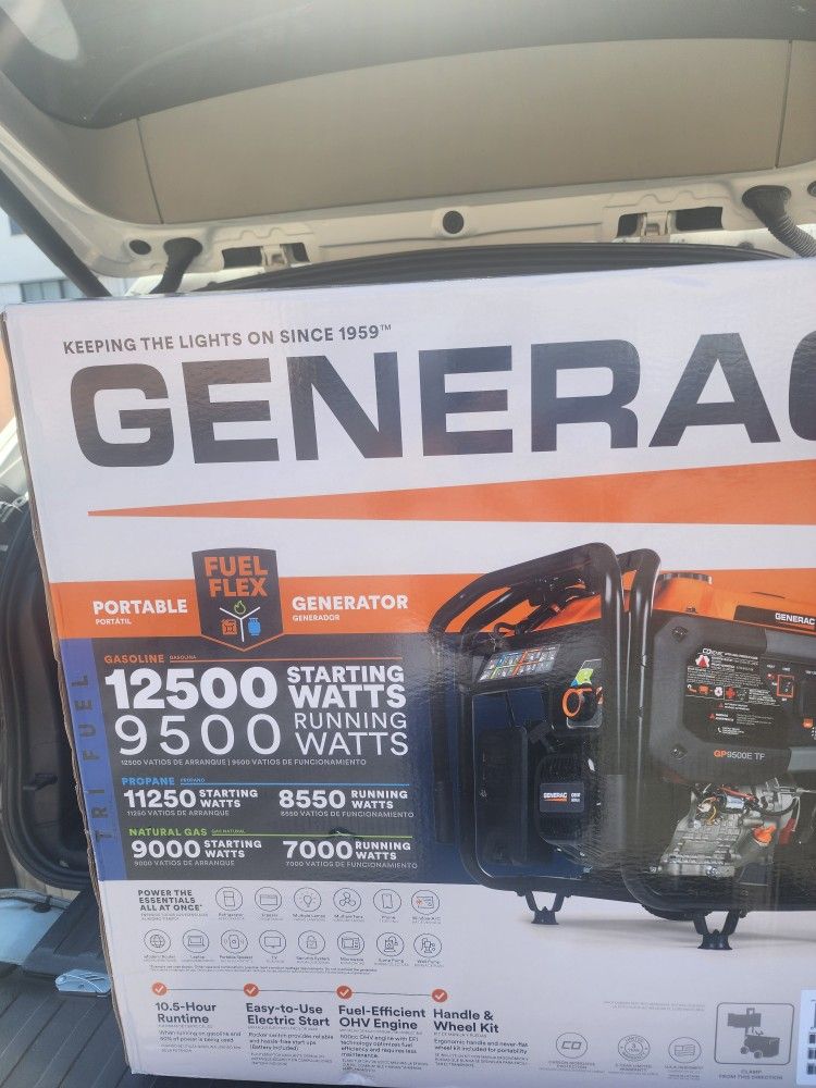Generac 12500/9500W Tri Fuel Generator