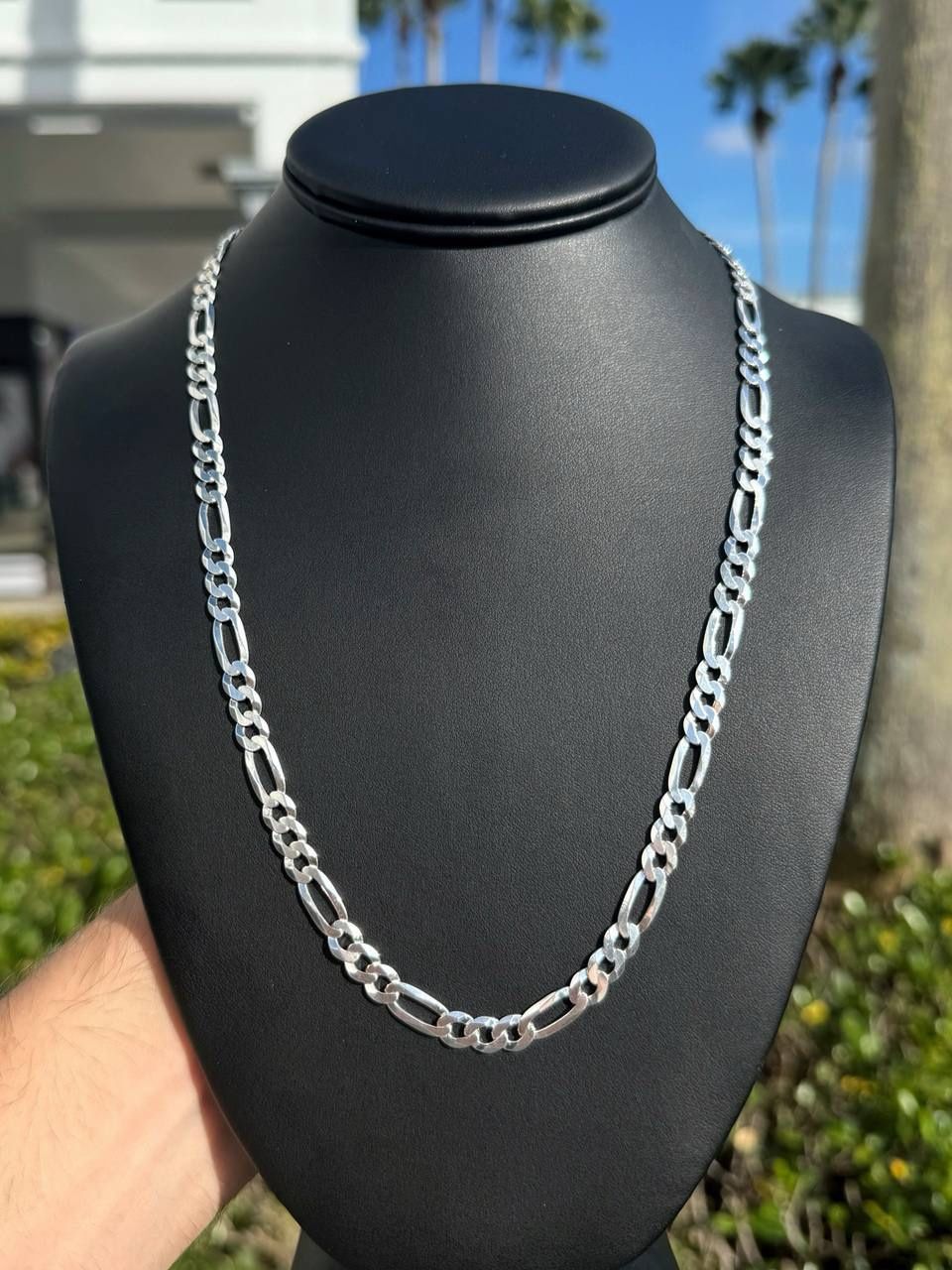 New Jewelry .925 sterling silver Figaro link chain necklace 22โ 6.00mm