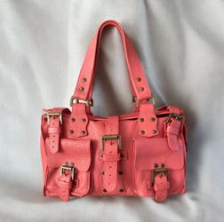 Vintage pink Mulbury Roxanne satchel purse handbag
