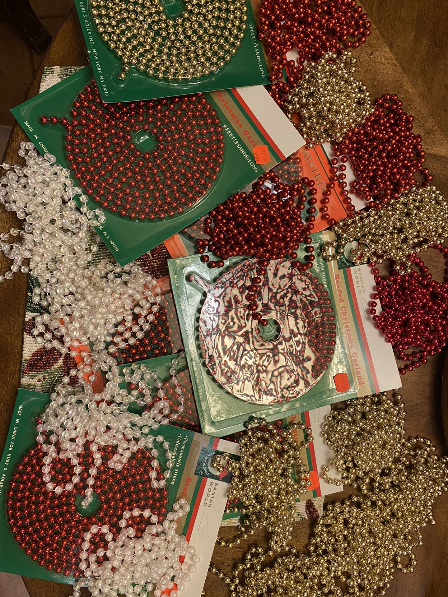 Beaded Christmas Garland—9 Feet Each. 24 Strands