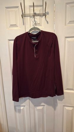 Mens burgundy Express long sleeve shirt