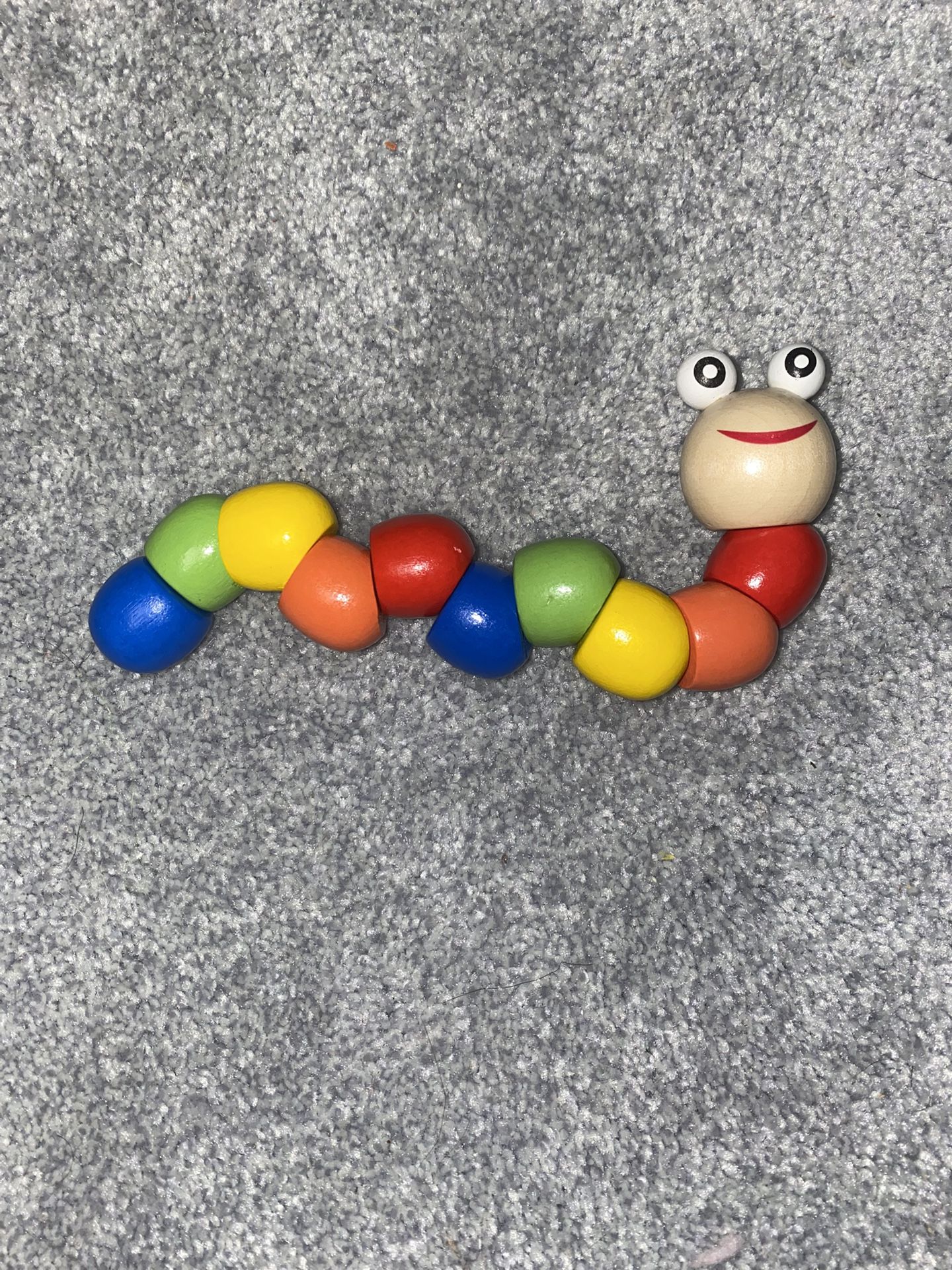 Wooden rainbow caterpillar toy