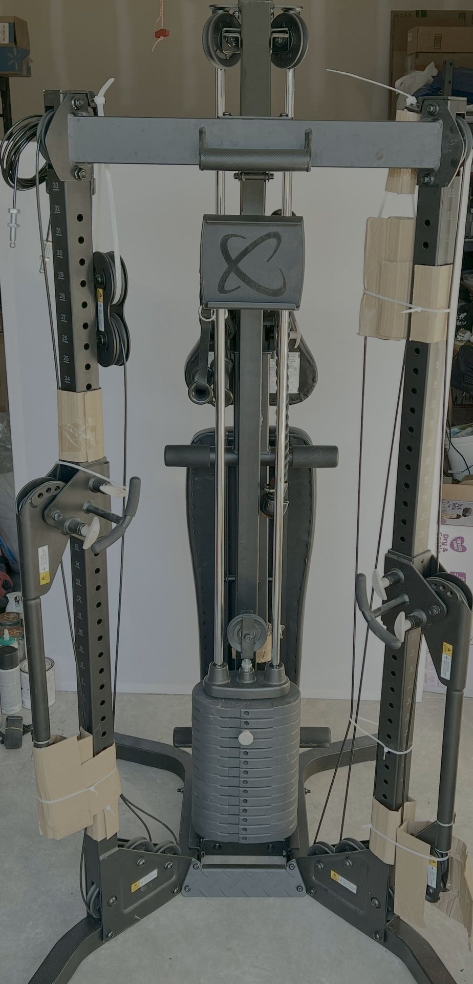 Exercise and Fitness Home Gym Workout Cable Equipment Weight Lifting Set Centr + Bench