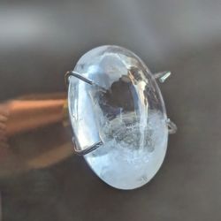 10.55 CT Certified Oval Cabochon White Sapphire