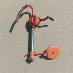 Hand Rotary Barrel Pump Cast Metal & Drip Pan