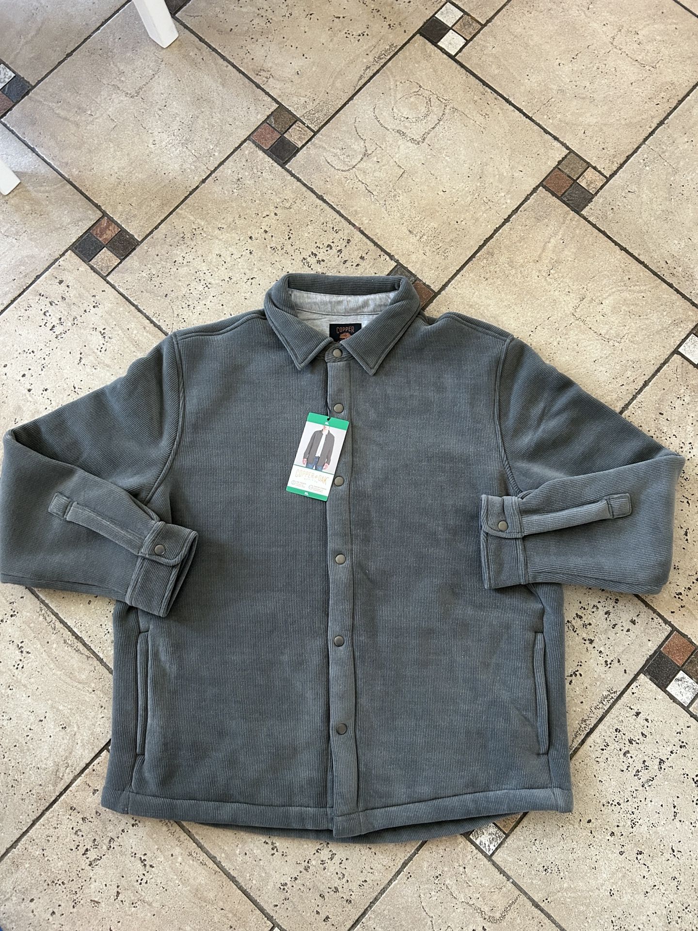 NWT Copper&Oak men’s premium shirt jacket grey Size XL