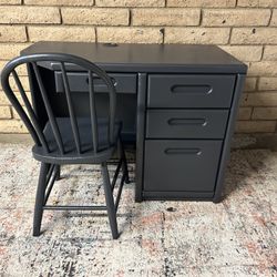 Dark Gray Desk And Chair