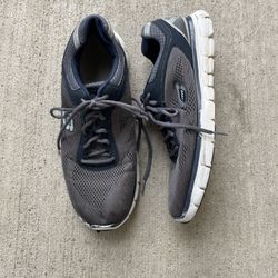 Skechers Mens Track Athletic Shoes - GREY/NAVY BLUE size 13