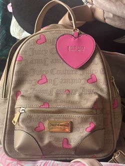 Juicy couture mini backpack / cafe w/ pink heart s