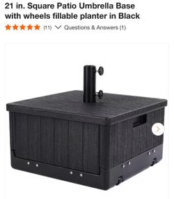 21 in. Square Patio Umbrella Base with Wheels