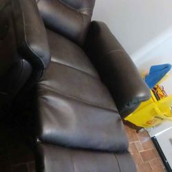 Brown leather rocker swivel electric recliner