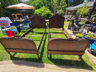 Berkey & Gay twin bed frames $125ea. highly sought-after antique, dating from the late 19th century
