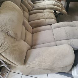 Tan Reclining Sofa 