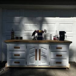 Modern Farmhouse Dresser / Buffet – Two-Tone White & Wood