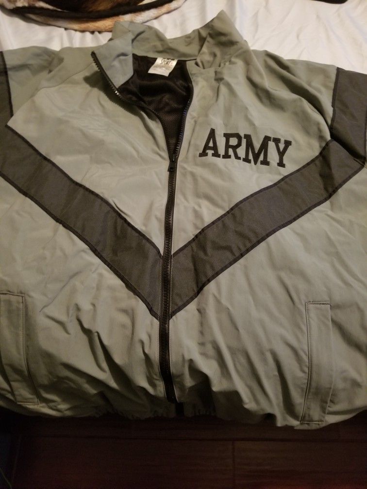 US ARMY PHYSICAL FITNESS PT UNIFORM JACKET DSCP MILITARY TRAINING SIZE X-LARGE